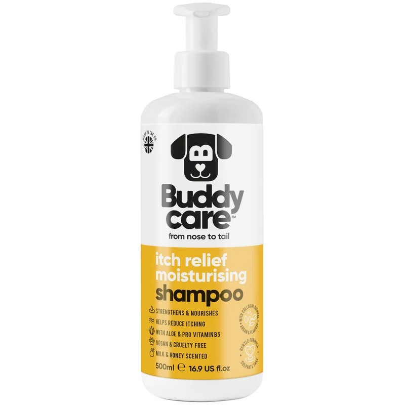 Buddycare Itch Relief Milk & Honey šampoon koertele