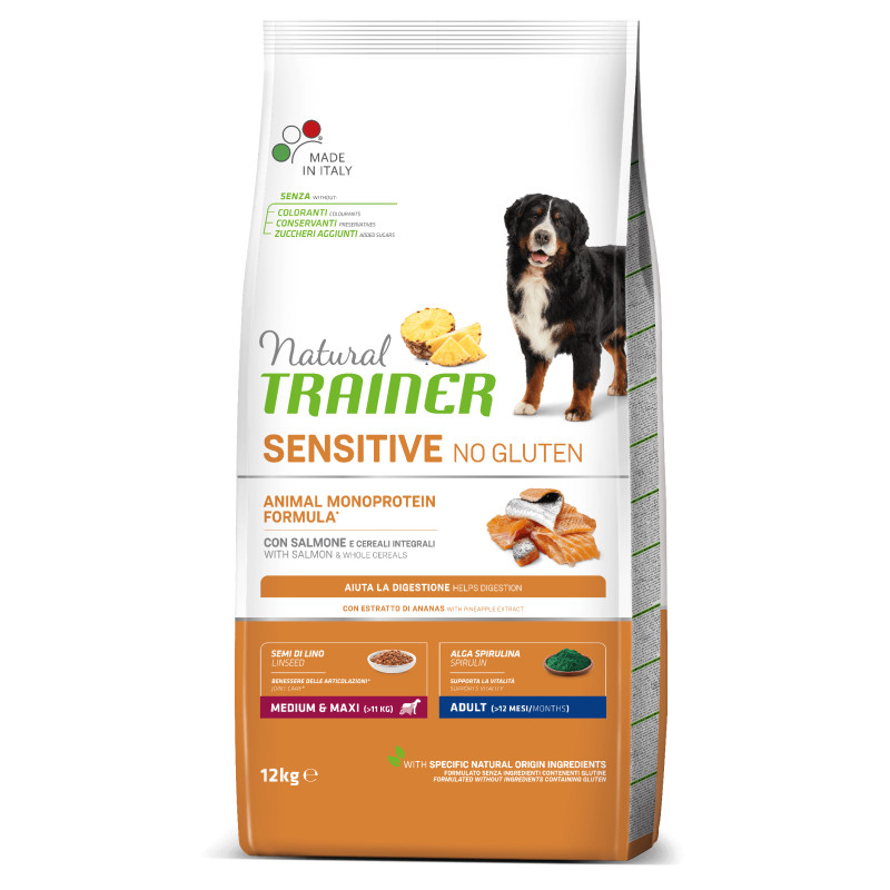 Trainer Fitness 3 Adult Medium & Maxi Salmon-Maize-Oil No Gluten lõhega kuivtoit koertele