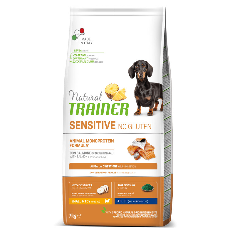 Trainer Fitness 3 Adult Mini No Gluten Salmon Maize lõhega kuivtoit koertele