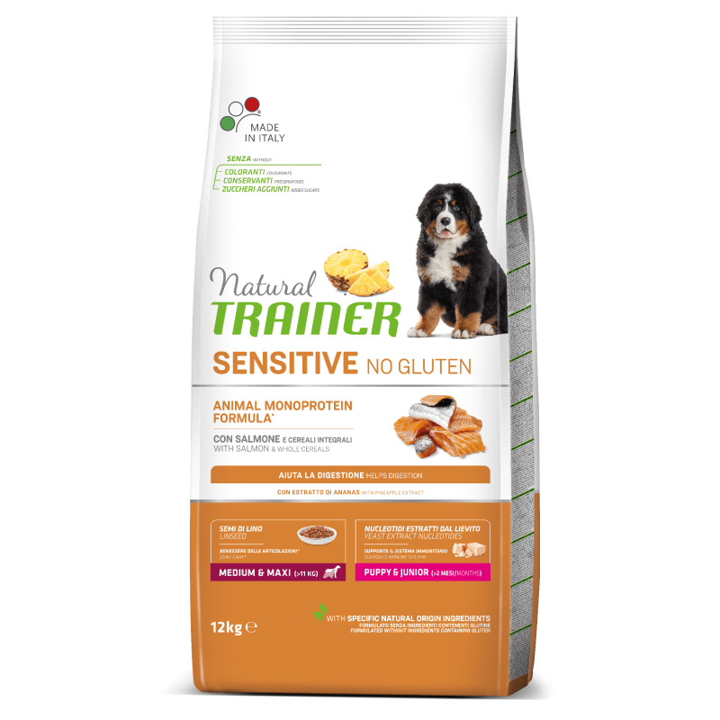 Trainer Fitness 3 Puppy medium & maxi lõhega kuivtoit noortele kutsikatele