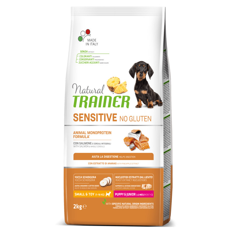 Trainer Fitness 3 Puppy & Junior Mini No Gluten Salmon Rise Oil lõhega kuivtoit kutsikatele