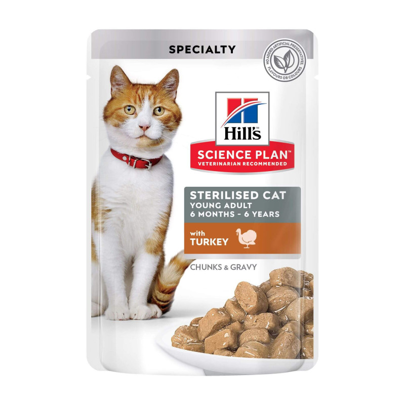 Hill`s Science Plan Sterilised Cat Young Adult Turkey guljašš kassidele